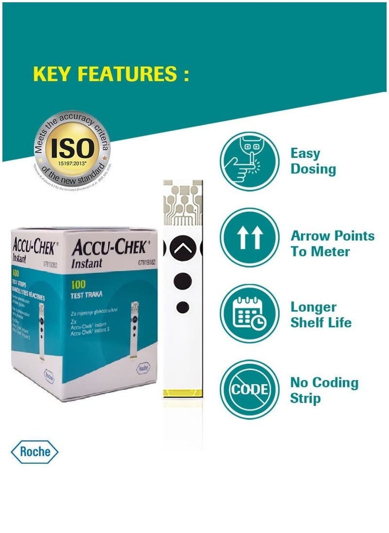 INSTANT - Roche Original Accu Chek Instant Test Strip Set 100 Test - Image 1