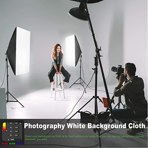 Boltove® 8FTX10FT White Backdrop Background Rod Pocket for Photography Backdrop,Photoshoot Background,Video Production, Home Decoration,Weddings, Newborns, Product Photography, Screen Video, Curtain - Image 4