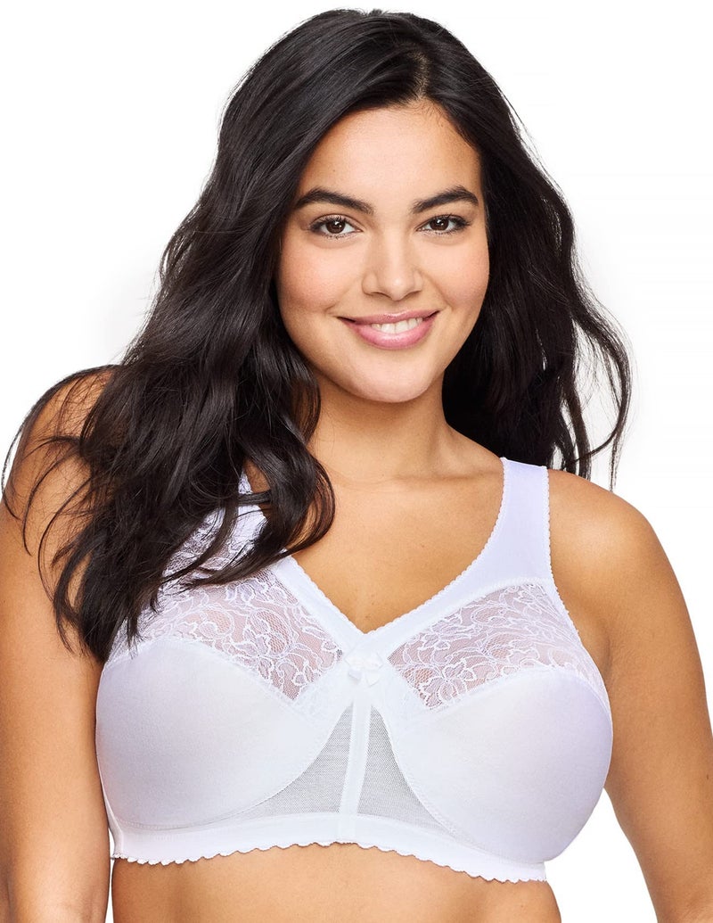Glamorise Full Figure Plus Size MagicLift Original Support Bra Wirefree #1000 White - Image 1