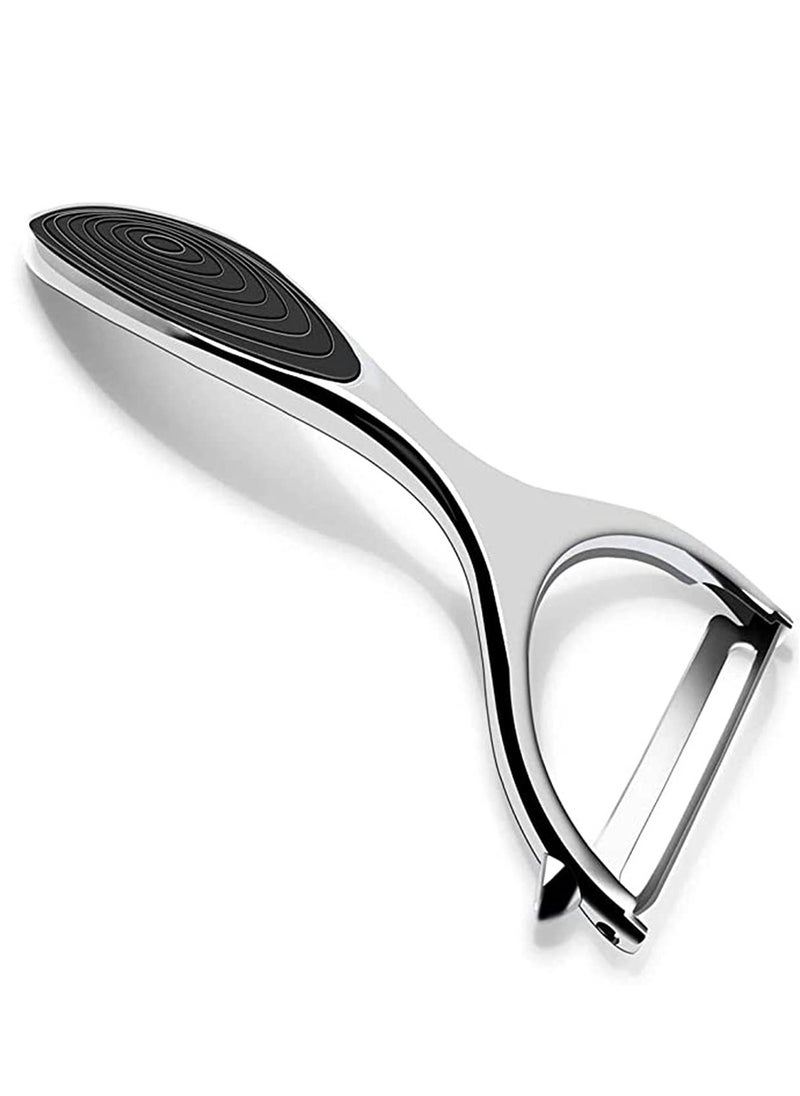 KASTWAVE - Peeler, stainless steel serrated knife rotary peeler, anti-slip handle for fruit and vegetable kitchen, kitchen utensils, suitable for potatoes, apples, carrots, vegetables, fruits - Image 1