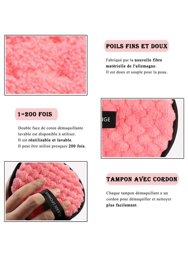 Vtrem 3 Colors Makeup Remover Pads Reusable Rounds Soft Facial Cleaning Puffs Towels Double-Side Washable Make Up Removing Cloth Microfiber Multi-Function, White, Pink, Brown - Image 3