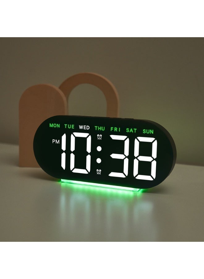 Aurrako 6.8'' Digital Alarm Clock, Necomi LED Digital Clock with Ambient Light, with Day/Date/Temperature / 12 / 24H / Dual Alarm/Snooze, Bedside Desk Table Clock, for Office Bedroom Kids Elderly - Image 1