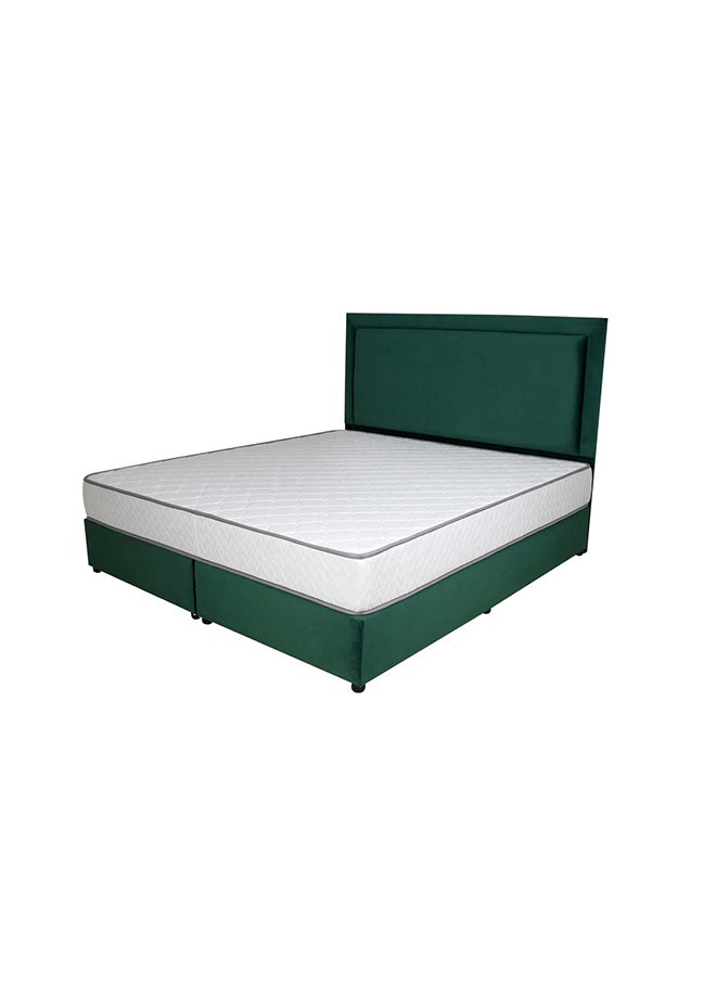 Bed and Mattress Zone Velvetine Upholstered Bed 193 X 90 Single Size Green Color, Mattress Size-190x90cm (Mattress sold separately)  - Image 2