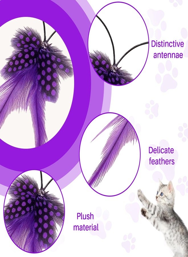 Walfront Cat Toy Teaser Wand with Suction Base, Purple Butterfly Head, Self-Play or Handheld, Keeps Indoor Cats Active, Prevents Destructive Behavior, Fun for Energetic & Overweight Cats - Image 5