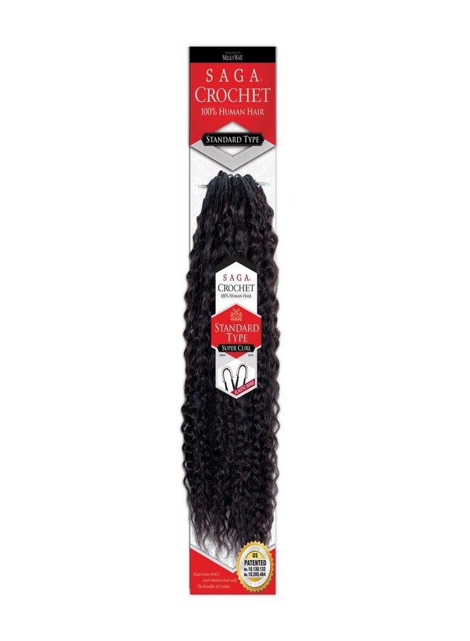 SHAKE-N-GO Saga Human Hair Crochet Braid Standard Type SUPER CURL 10" (1 Jet Black, 1-Pack) - Image 1