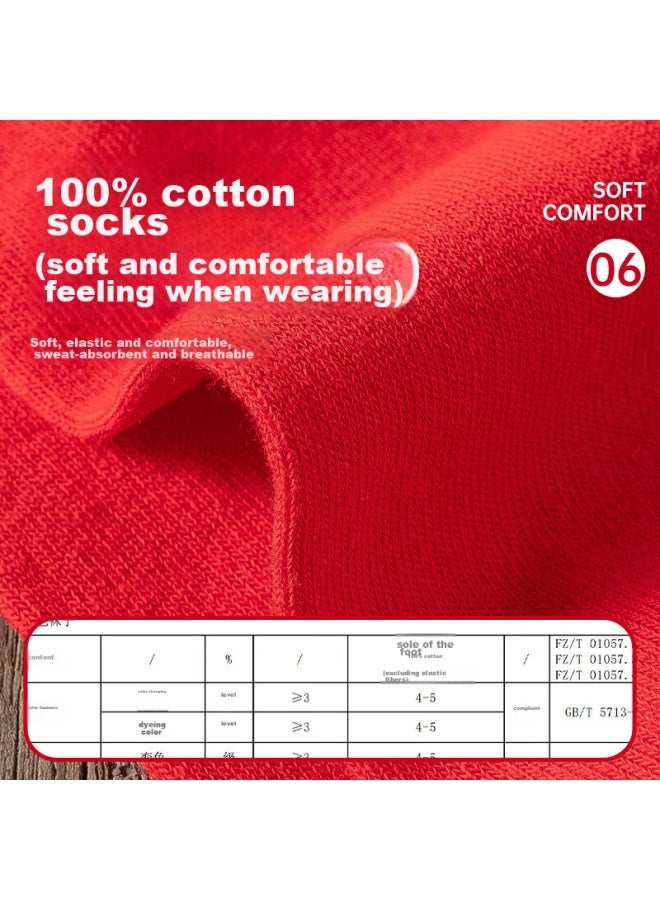 LANG SHA Langsha Zodiac Year Red Festive Red Underwear, Men's Couples Boxer Briefs, Antibacterial Wedding Pure Cotton Socks Set - Image 4