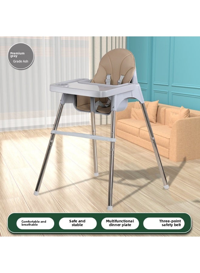 ORiTi كرسي طعام للأطفال، كرسي طعام مريح للأطفال، كرسي عالي للأطفال، طاولة طعام متعددة الوظائف للأطفال، كرسي طعام منزلي، وكرسي نمو - رمادي - Image 1