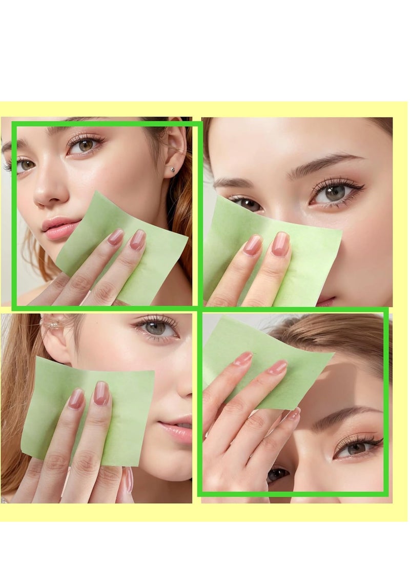 HNYYZL - 300 Sheets Blotting Paper, HNYYZL Oil Absorbing Sheets for Oily Skin, Oil Control for Face, Makeup Blotting Paper, Natural Oil Absorbing Facial Blotting Sheets for Oily Skin Care (Pack of 3) - Image 1