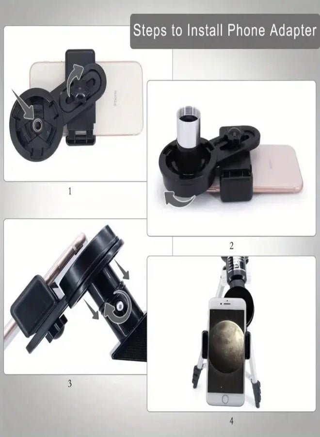 Generic Professional Refractor Telescope with Adjustable Tripod – 70mm Large Aperture, 99X Magnification, FMC Multi-Layer Coated HD Lens, Manual Focus, Aluminum Alloy Body, Perfect for Beginners, Moon & Star Observation, Ideal Astronomy Gift - Image 3