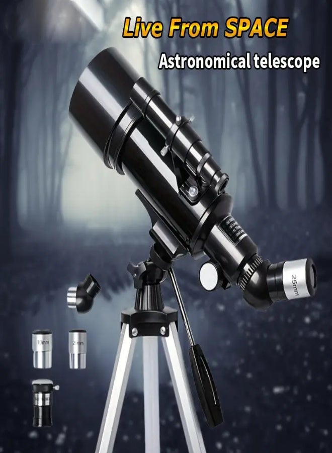 Generic Professional Refractor Telescope with Adjustable Tripod – 70mm Large Aperture, 99X Magnification, FMC Multi-Layer Coated HD Lens, Manual Focus, Aluminum Alloy Body, Perfect for Beginners, Moon & Star Observation, Ideal Astronomy Gift - Image 1
