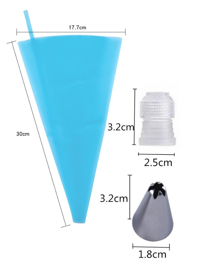 مجموعة من 8 قطع من أكياس التزيين ورؤوس التزيين، 6 رؤوس تزيين، فوهات تزيين التزيين، أكياس التزيين، أربطة تزيين الكب كيك، أداة معجنات الكب كيك - Image 2