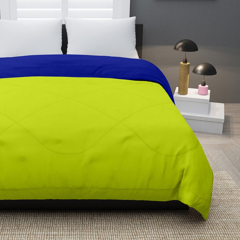 KEA Microfibre Reversible Double Bed King Size Comforter/Duvet for All Weather (Green & Blue, 250GSM)|Comforter Double - Image 5