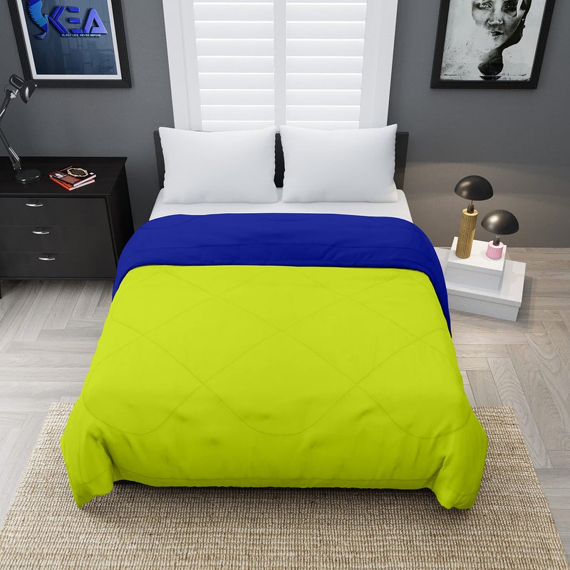 KEA Microfibre Reversible Double Bed King Size Comforter/Duvet for All Weather (Green & Blue, 250GSM)|Comforter Double - Image 3