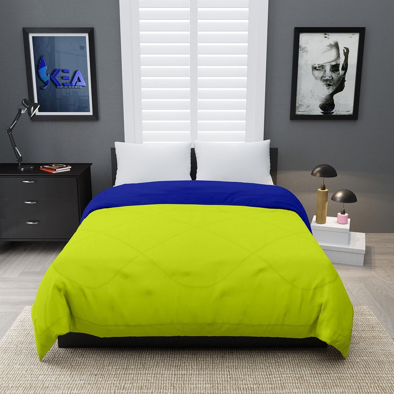 KEA Microfibre Reversible Double Bed King Size Comforter/Duvet for All Weather (Green & Blue, 250GSM)|Comforter Double - Image 2