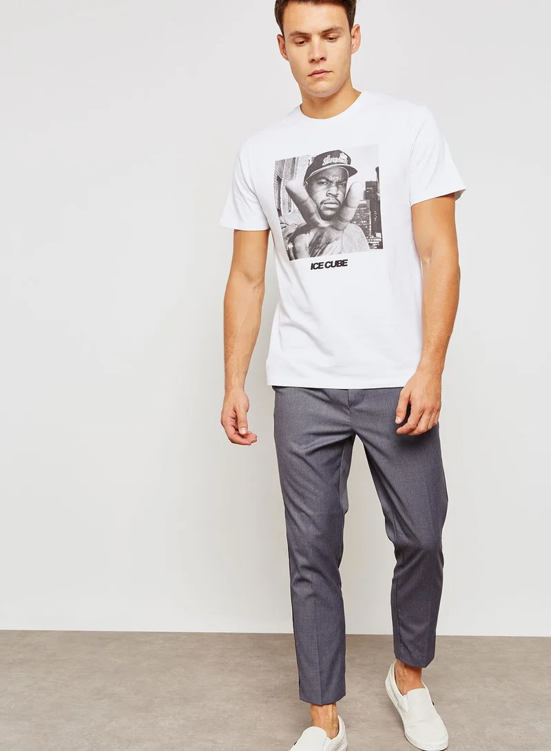 TOPMAN Ice Cube Crew Neck T-Shirt