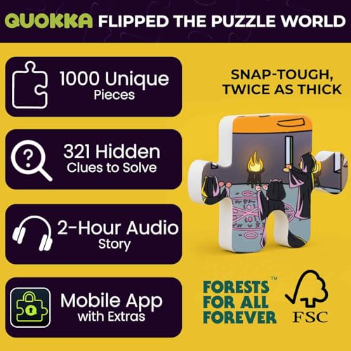 QUOKKA 1000 Piece Jigsaw Puzzle for Adults Knightly Cats  Premium Box Packaging with Extra Fun Challenges  Whimsical Cat Puzzle  Perfect for Relaxation  Creativity  Gift Giving - Image 5
