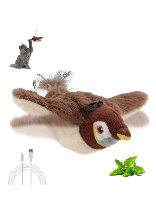 SKIPDAWG PETGEEK Flapping & Chirping Bird Cat Toy for Indoor Cats with Catnip, USB Rechargeable Motion Activated, Interactive Beating Wings Cat Toy, Hanging Flapping Bird for Cats (No Fly) - Image 1