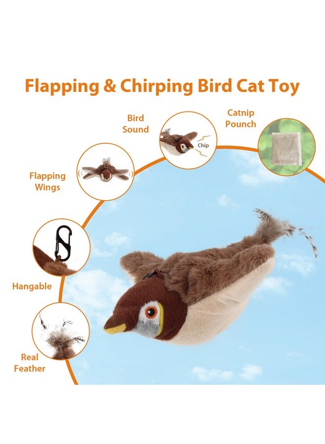 SKIPDAWG PETGEEK Flapping & Chirping Bird Cat Toy for Indoor Cats with Catnip, USB Rechargeable Motion Activated, Interactive Beating Wings Cat Toy, Hanging Flapping Bird for Cats (No Fly) - Image 2