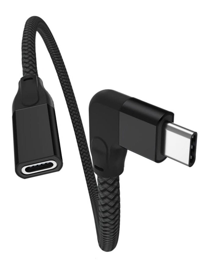 Itramax Right-Angle USB C Extension Cable 0.66FT,Short USBC Cable Type-C 3.1 3.2 Gen2(10Gbps) Male to Female 90-Degree/L-Shape Thunderbolt 3 Cord for iPhone 16 15 Pro Max,iWatch 10,Mac,iPad Mini 6 7 - Image 1