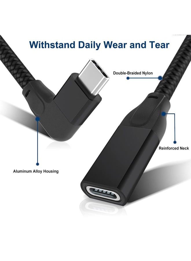 Itramax Right-Angle USB C Extension Cable 0.66FT,Short USBC Cable Type-C 3.1 3.2 Gen2(10Gbps) Male to Female 90-Degree/L-Shape Thunderbolt 3 Cord for iPhone 16 15 Pro Max,iWatch 10,Mac,iPad Mini 6 7 - Image 4