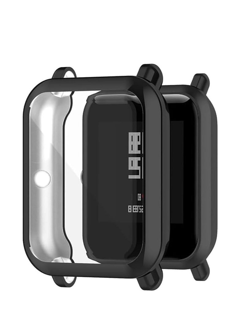 غطاء حماية ناعم من مادة TPU متوافق مع جراب Huami Amazfit GTS 3 واقي شاشة كامل غلاف مطلي بالصدمات (أسود) - Image 1