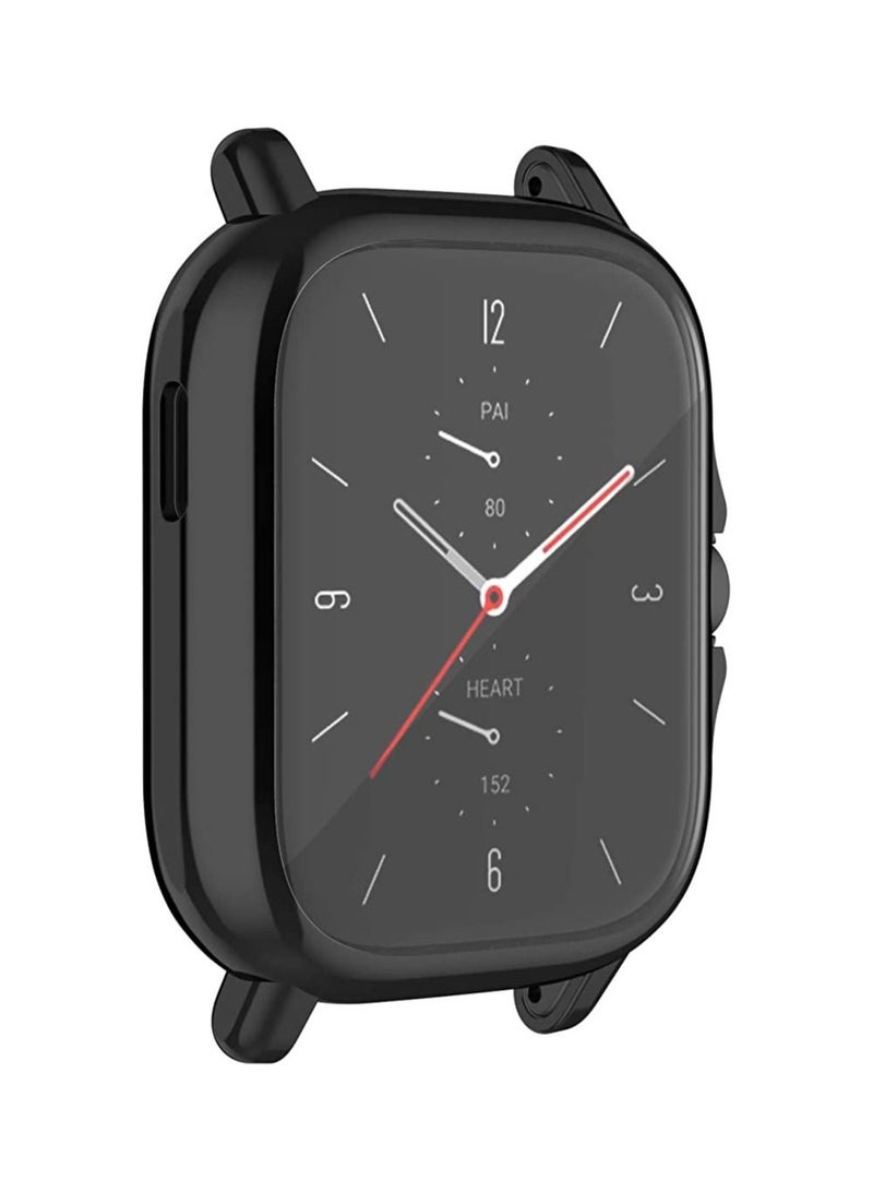 غطاء حماية ناعم من مادة TPU متوافق مع جراب Huami Amazfit GTS 3 واقي شاشة كامل غلاف مطلي بالصدمات (أسود) - Image 2