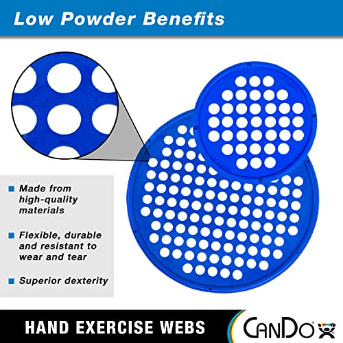 Cando شبكات تمارين اليد من كاندو للعلاج الطبيعي، تقوية القبضة، وتمارين مقاومة اليد، الأصابع، والمعصم، حجم محمول، مسحوق منخفض، 14" قطر، أزرق: ثقيل - Image 5