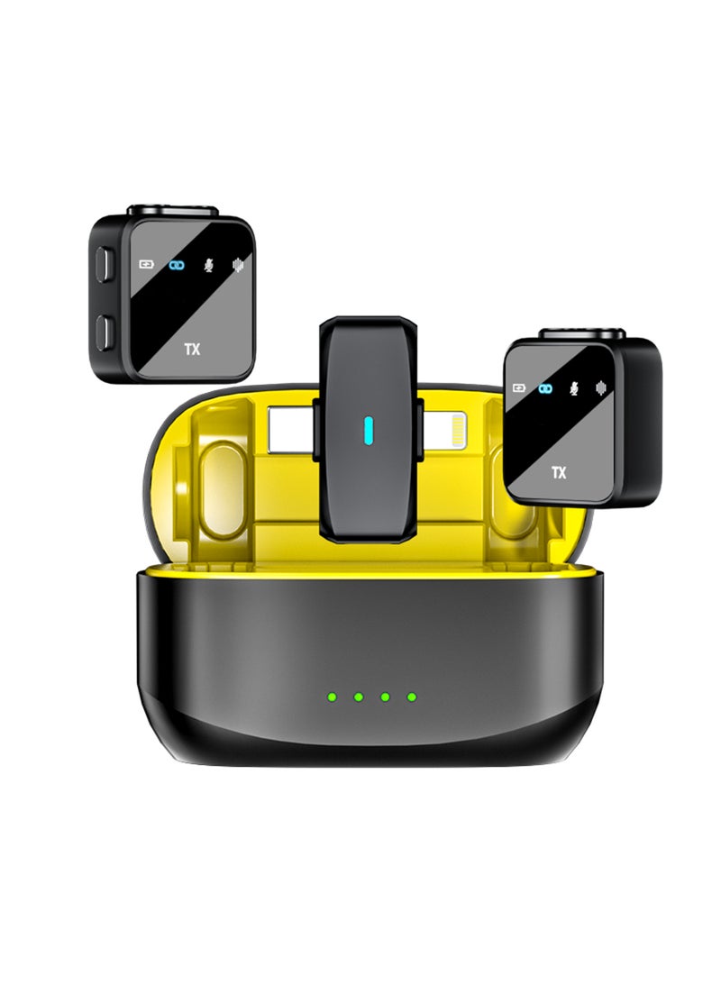 K32 Wireless Lavalier Microphones, Mini Microphone for iPhone iPad Android Camera USB-C, Mini Mic with Mute/Reverb/Noise Reduction, Real time Monitoring for Video Recording, Vlog, YouTube - Image 1