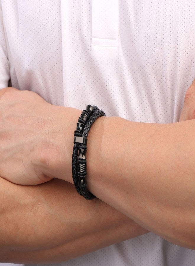 Memgift To My Son Bracelet Braided Leather Mens Bracelet with Love You Forever Engraving Gifts for Son Adult Birthday Graduation Valentine’s Day Gift for Him 7.5 Inch - Image 5