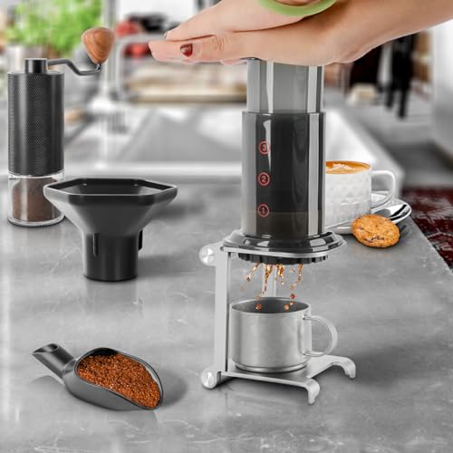 CAFEMASY Pour Over Coffee Dripper Stand - Travel and Camping Gadgets Foldable Aluminum Coffee Dripper Station Rack for Portable Hand Press Espresso Coffee Maker - Image 3