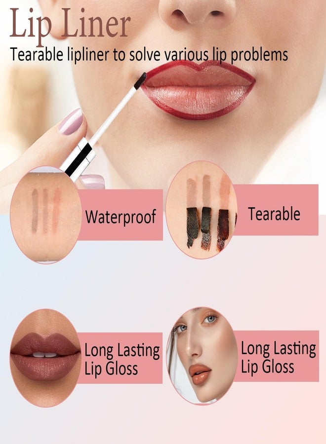 Aaiffey Lip Liner Stain Peel Off,Long Lasting Lip Stain Peel Off Waterproof Lip Tint Stain Non-Stick Cup Natural Lip Makeup (02#Cocoa+03#Rose) - Image 4