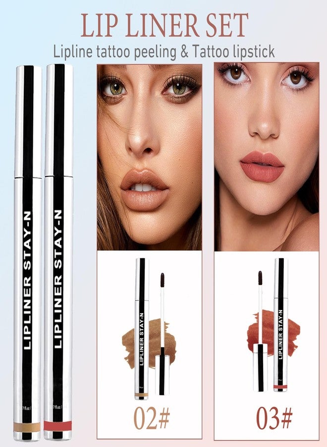 Aaiffey Lip Liner Stain Peel Off,Long Lasting Lip Stain Peel Off Waterproof Lip Tint Stain Non-Stick Cup Natural Lip Makeup (02#Cocoa+03#Rose) - Image 5