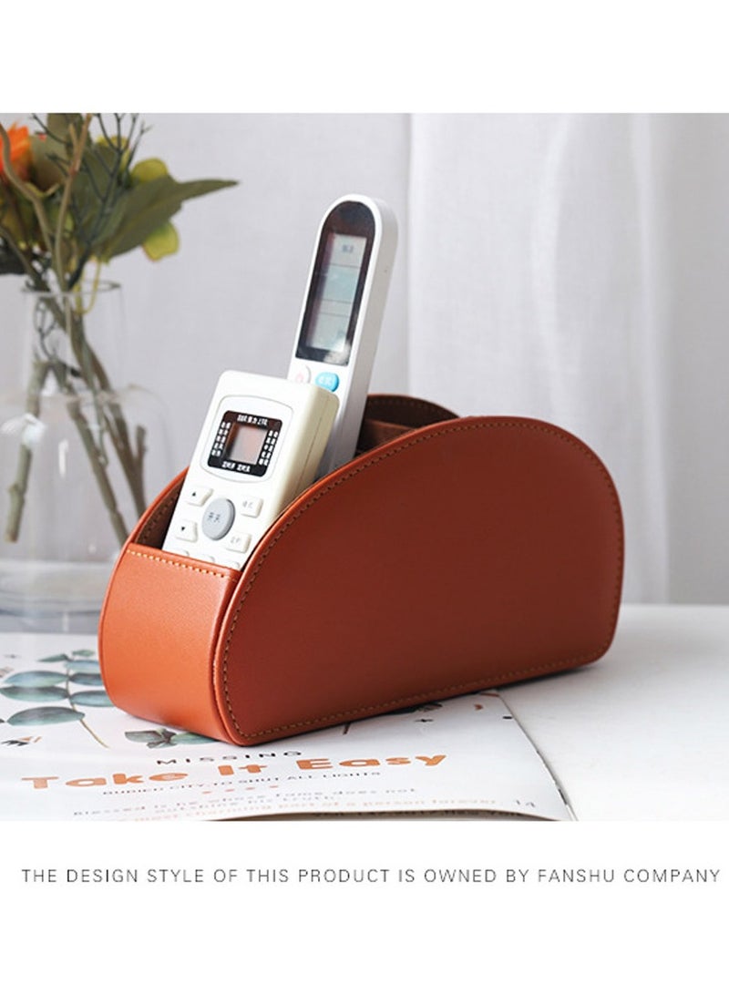 عام صندوق تخزين مبتكر للتحكم عن بُعد من الجلد، منظم مكتب إبداعي، حامل أقلام، وتخزين لمستحضرات التجميل - Image 1