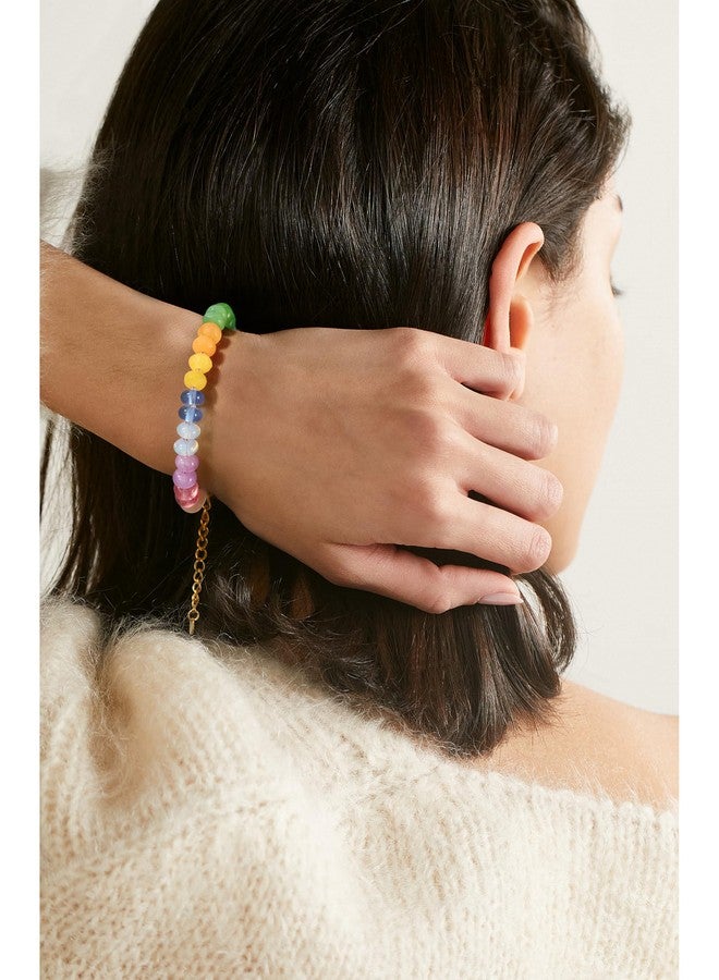 Badu Gemstone Beaded Bracelet for Women Colorful Natural Stone Freshwater Pearl Surfer Beach Rainbow Bracelet Jewelry Gift - Image 3