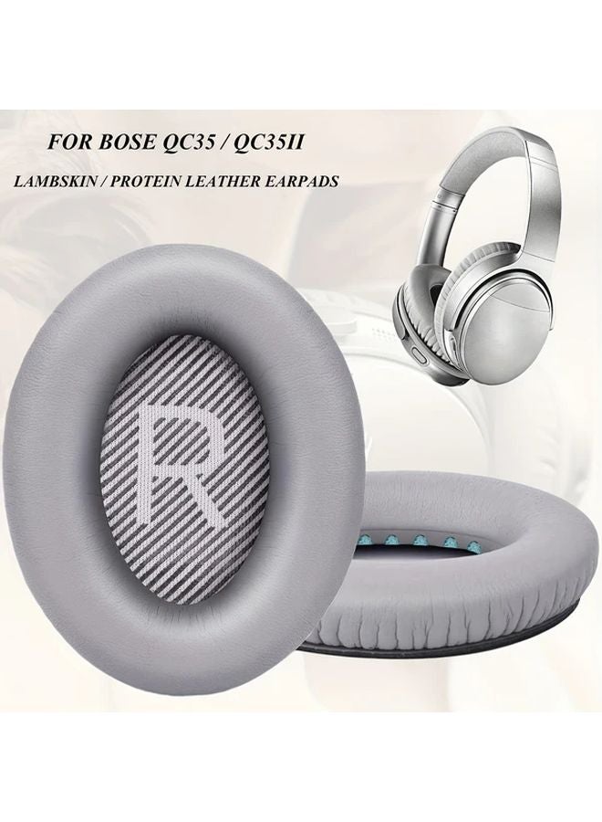 Bose QC35 QC35 II Replacement Ear Pads Black Lambskin Leather Cushions - Image 2