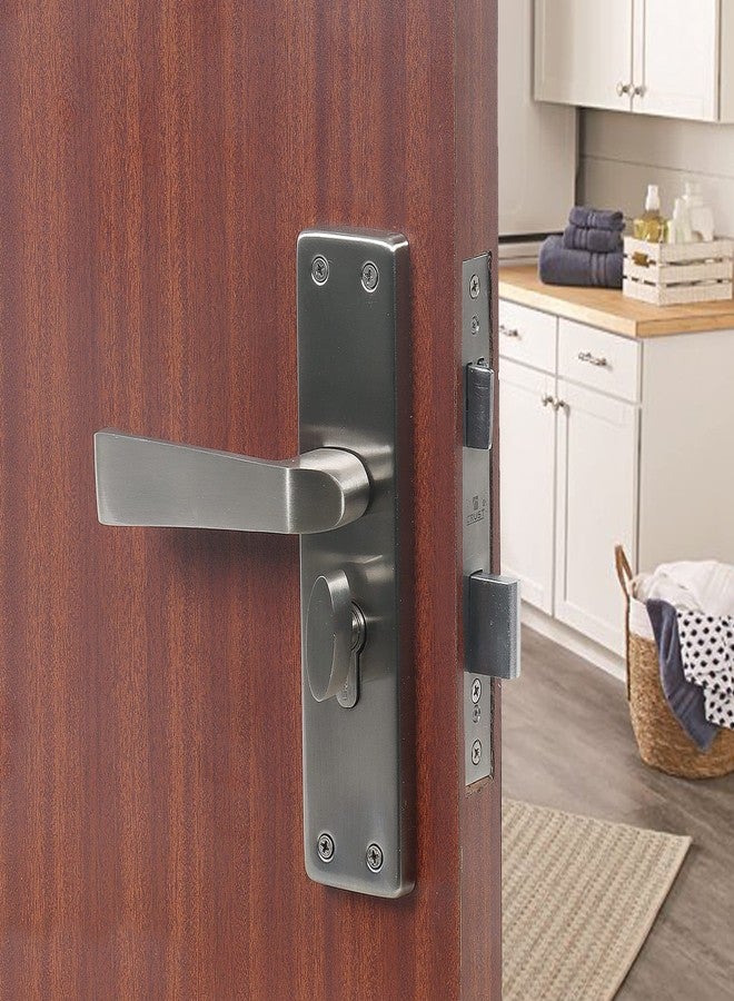 Saze Heavy Duty Round Plate Mortise Door Lock for Bedroom, Living Room, Main Door, Satin Matte Finish | 3 Keys | Lockset for House Hotel Office - (CRZ) - Image 1
