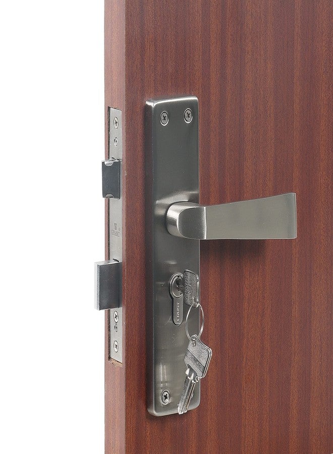 Saze Heavy Duty Round Plate Mortise Door Lock for Bedroom, Living Room, Main Door, Satin Matte Finish | 3 Keys | Lockset for House Hotel Office - (CRZ) - Image 4
