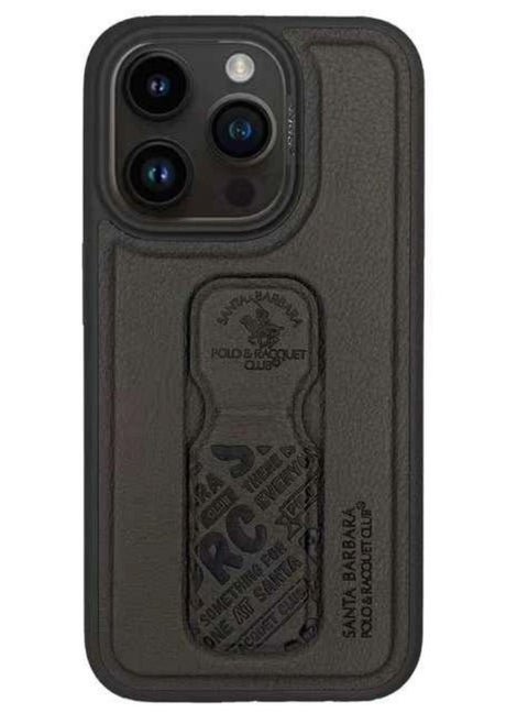 Blaise Series Magnetic Bracket Phone Case with Ultra-Thin Stand for iPhone 15 Pro Max | Lightweight, Hands-Free Kickstand, Premium Microfiber Lining, Scratch-Resistant, Travel-Friendly, Shockproof Protection - Black/Grey