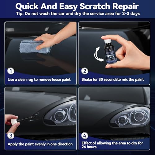 SENVEN Car Black Paint Touch Up Cars Scratch Repair for Vehicles, Rim High-Gloss Black Paint Pen 30ML Quick Drying Automotive Scratch Repair, Non-toxic 1.5 oz Easy to Use - Image 5