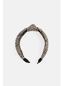 Orly Fashion Accessories Kids Girl Twisted Stripe Headband, Beige/Black  - Image 1