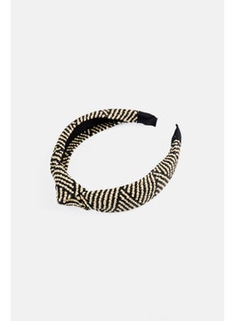 Orly Fashion Accessories Kids Girl Twisted Stripe Headband, Beige/Black  - Image 2