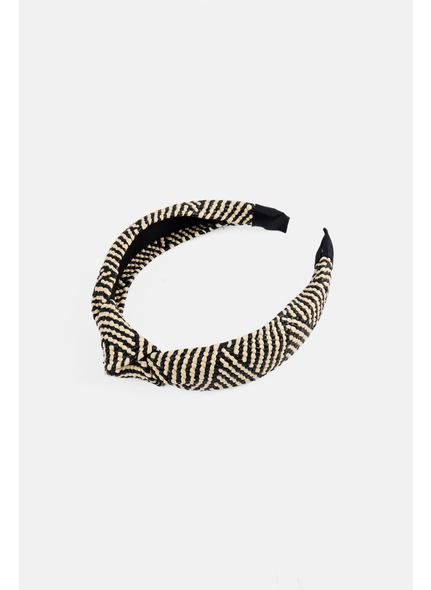 Orly Fashion Accessories Kids Girl Twisted Stripe Headband, Beige/Black  - Image 2