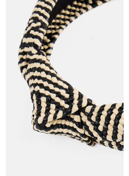 Orly Fashion Accessories Kids Girl Twisted Stripe Headband, Beige/Black  - Image 3