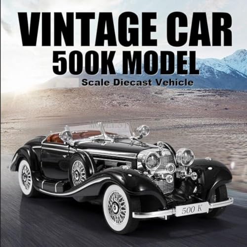 Mashes Mercedes Benz 1936 500K Special Roadster SUV Car 1:32 Scale Model Car Exclusive Alloy Metal Pull Back Die-cast Diecast Metal Pullback Toy Openable Doors & Light Music【Colors as Per Stock 】 - Image 2
