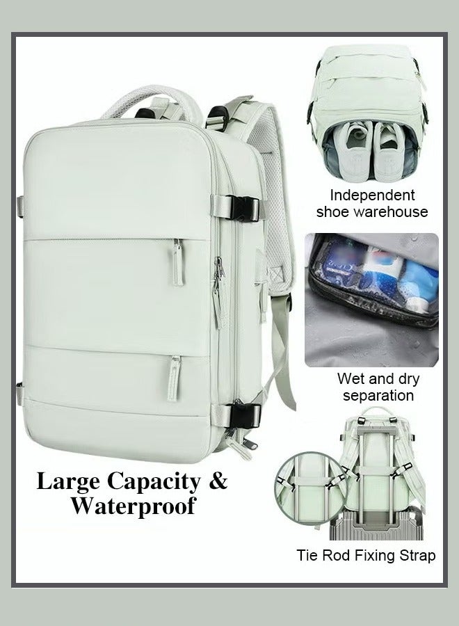 Canway Travel Backpack for Men Women Carry On Backpack with USB Charging Port Shoe Compartment 15.6 Inch Laptop Backpack Flight Approved College School Bag Casual Daypack for Weekender Business Hiking - Image 1