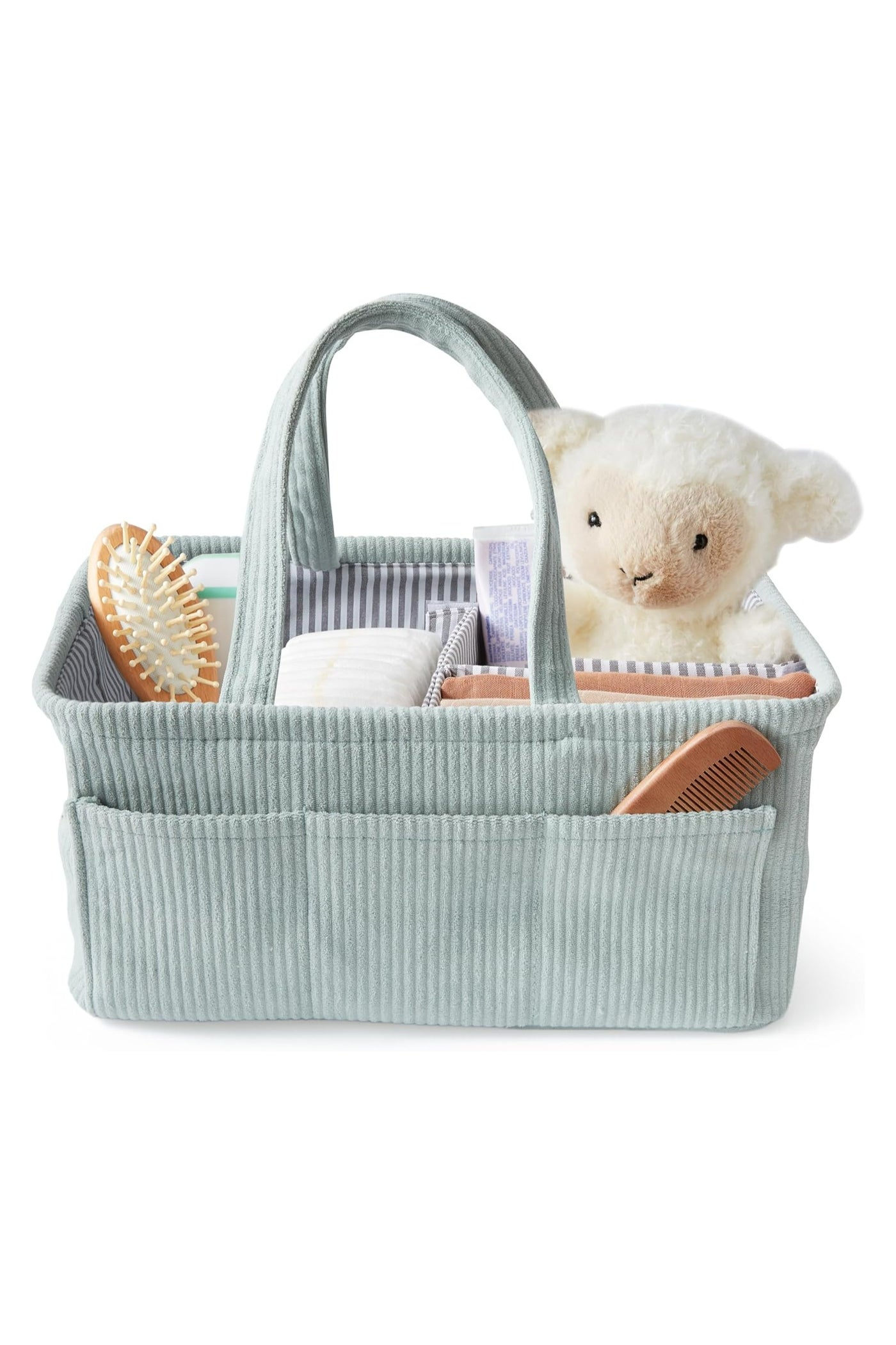 Diaper Caddy, Diaper Organizer or Storage, Portable Nursery Storage and Car Organizer, A Baby Gift Registry, Baby Shower Essentials & Caddy Organizer (Mint Green)
