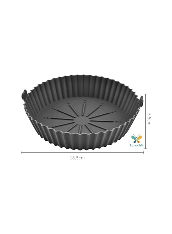 vesus 2PCS of 6.7 inches silicone air fryer with oil brush Reusable silicone for air fryer Non-stick oven accessories air fryer silicone liner air fryers silicone pot baking pan basket. - Image 3