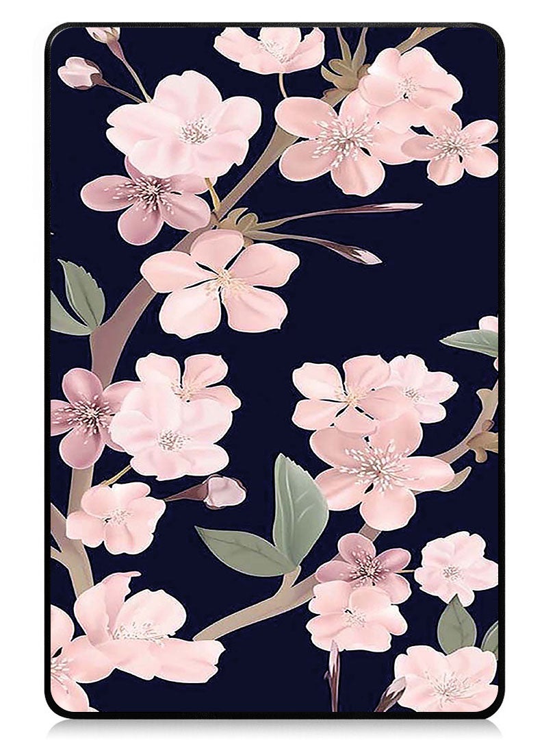 Theodor Protective Flip Case For Xiaomi Pad 7 & Xiaomi Pad 7 Pro With Trifold Stand Auto Wake Sleep Shockproof Cover - Pink Flowers In Blue Background - Image 1