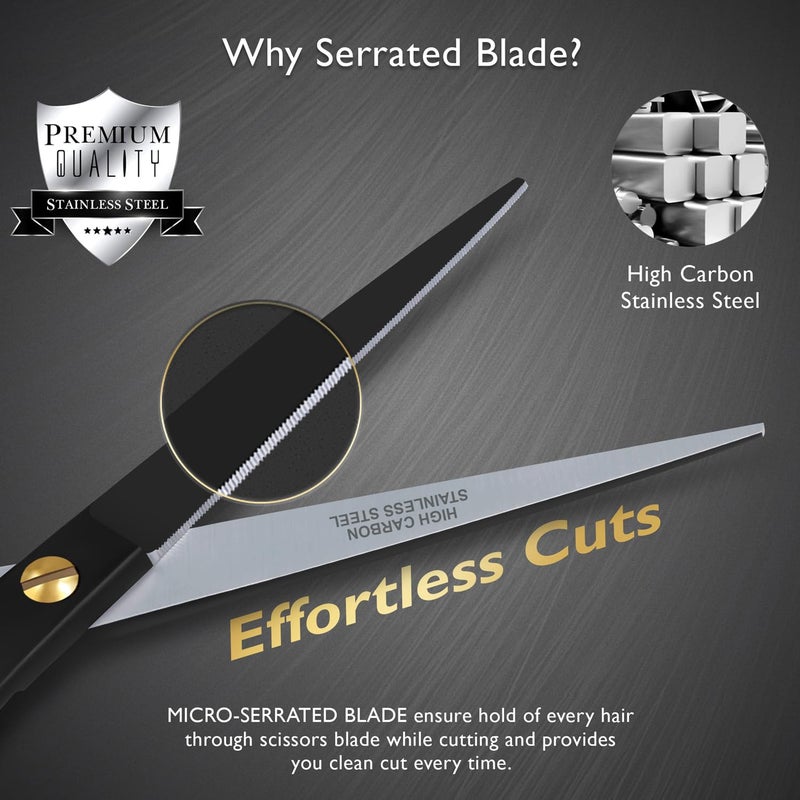 DEMAXA Professional Hair Scissors 6.5 Inch - Premium High Carbon Stainless Steel Barber Salon Hair Shears for Haircut Scissors - Ergonomic Design Super-Sharp Hair cutting Shears Blades - Image 5