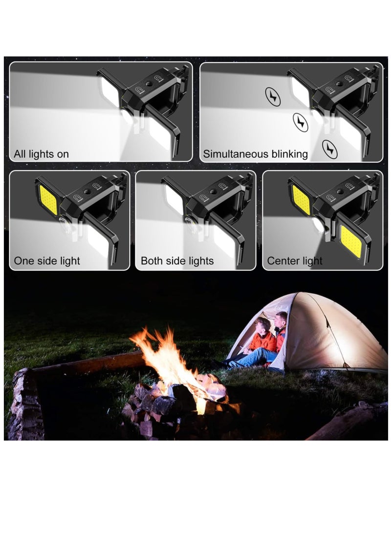 Excefore Cob Keychain Work Light, 5 Modes, 90° Foldable Lamp, 2 Pcs Upgrade 1000 Lumens Rechargeable Mini Flashlight with Bottle Opener Magnet for Outdoor Camping Fishing Hiking, Gifts to My Man  - Image 3